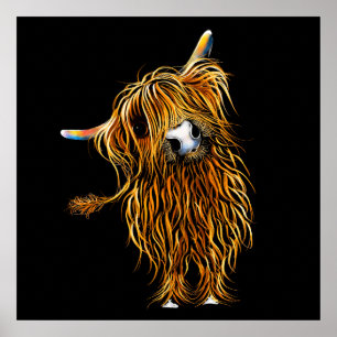 Affiche HiGHLaND CoW PRiNT "CoooWeee" BY SHiRLeY MacARTHuR