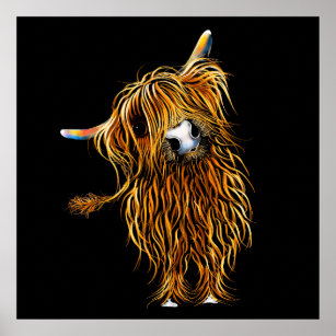 Affiche HiGHLaND CoW PRiNT "CoooWeee" BY SHiRLeY MacARTHuR