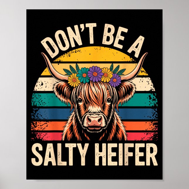 Affiche Highland Cow Shirt Funny Men Women  (Devant)