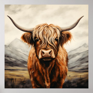 Affiche Highland Cow Wall Art
