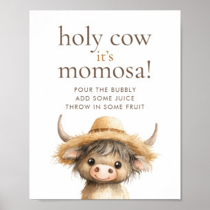 Affiche Highland Holy Cow Momosa Baby shower