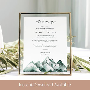 Affiche Highland   Panneau du menu Mariage de montagne
