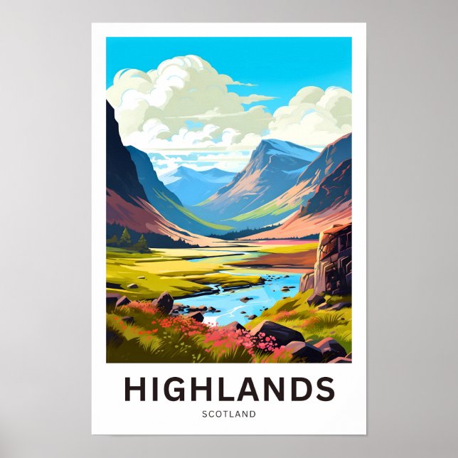 Affiche Highlands Scotland Travel Print (Devant)