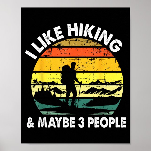Affiche Hiking Tee For Men Women Outdoorsy Hiker Hiking  (Devant)
