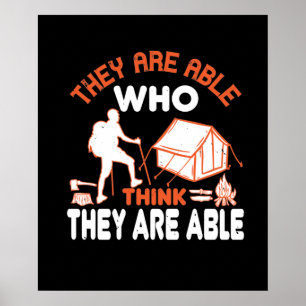 Affiche Hiking - They Are Able Who Think Are Able
