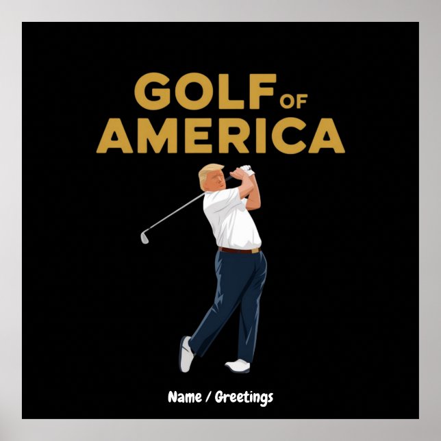 Affiche Hilarious Funny Golf of America Mème Trump Pun (Devant)