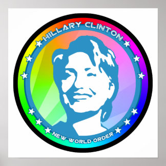 Affiche hillary clinton. arc-en-ciel.