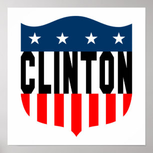 Affiche hillary clinton étoiles et rayures