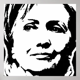 AFFICHE HILLARY CLINTON INK ART