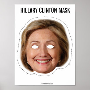 Affiche Hillary Clinton - Masque