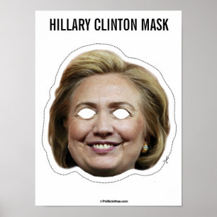 Affiche Hillary Clinton - Masque