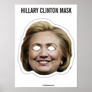 Affiche Hillary Clinton - Masque