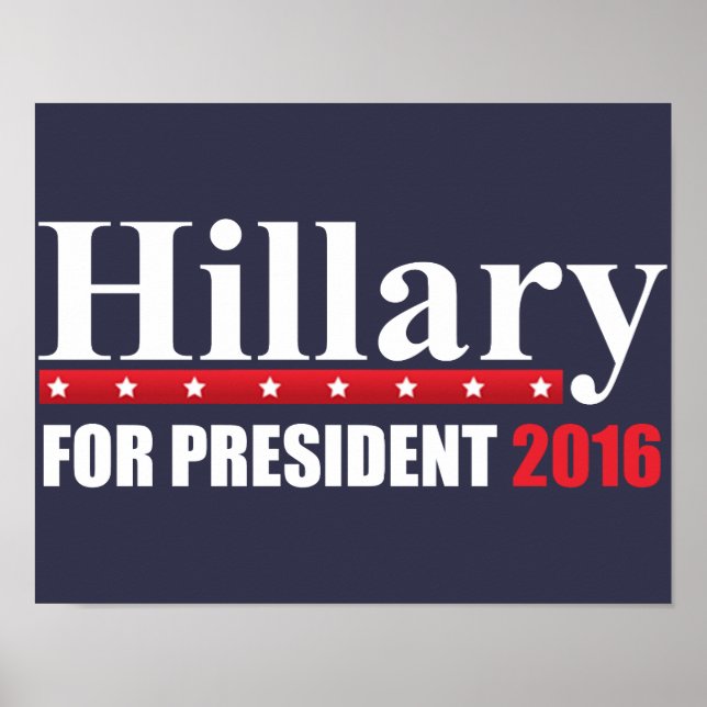 Affiche Hillary Clinton pour le président (Devant)