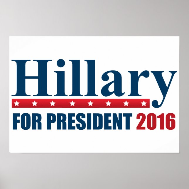 Affiche Hillary Clinton pour le président (Devant)