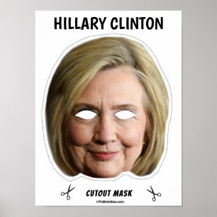 Affiche HILLING CLINTON Halloween Mask