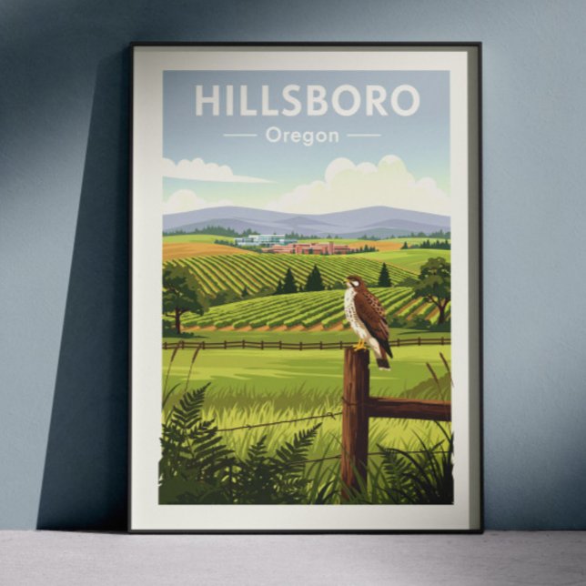 Affiche Hillsboro Oregon vintage (Créateur téléchargé)