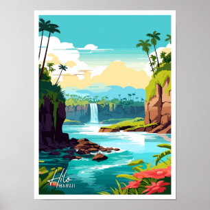 Affiche Hilo Hawaii Art Vintage célèbre Travel Place