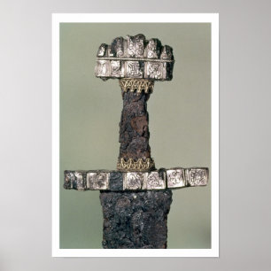 Affiche Hilt d'une épée viking trouvée à Hedeby, Danemark,