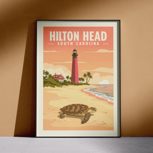 Affiche Hilton Head Caroline du Sud vintage (Créateur téléchargé)