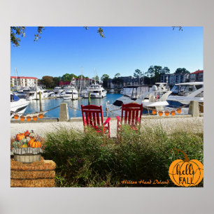 Affiche Hilton Head Island Harbour Town Marina Bonjour Aut