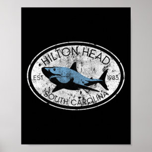 Affiche Hilton Head Island South Carolina Fishing Requin W
