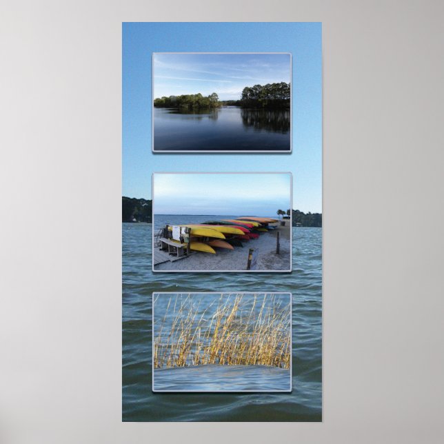 Affiche Hilton Head triptyque d'eau (Devant)