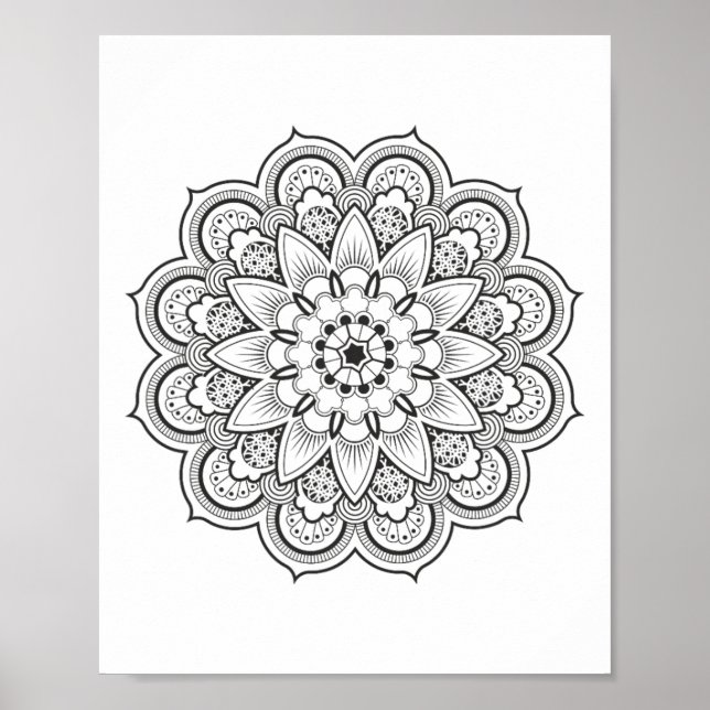 Affiche Hindouisme Bouddhisme Mandala de l'étoile  (Devant)