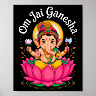 Affiche Hindu Ganesha Puja Eléphant Dieu Inde Méditation Y