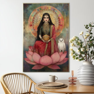 Affiche Hindu Goddess Lakshmi Art Nouveau Mosaic Painting