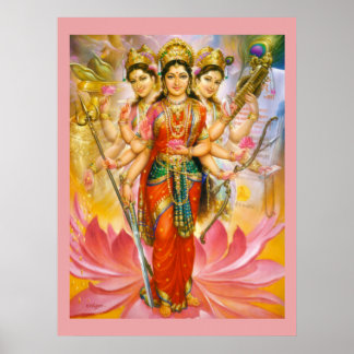 Affiche Hindu Trois Déesses Grande toile Imprimée