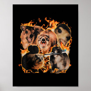 Affiche Hinged Rock Hyrax Awawa Animal Humour Rétro Hommes