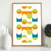 Hip Abstrait demi-cercles Wavy Mosaic Art Motif