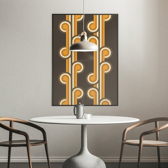 Affiche Hip Abstrait Wave Curls Fusion Industrielle Art (Créateur téléchargé)