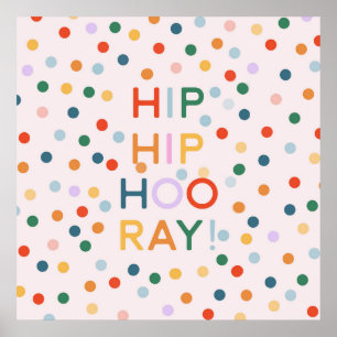 Affiche Hip Hip Hooray Fêtes d'anniversaire