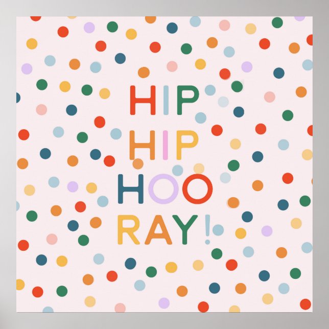 Affiche Hip Hip Hooray Fêtes d'anniversaire (Devant)