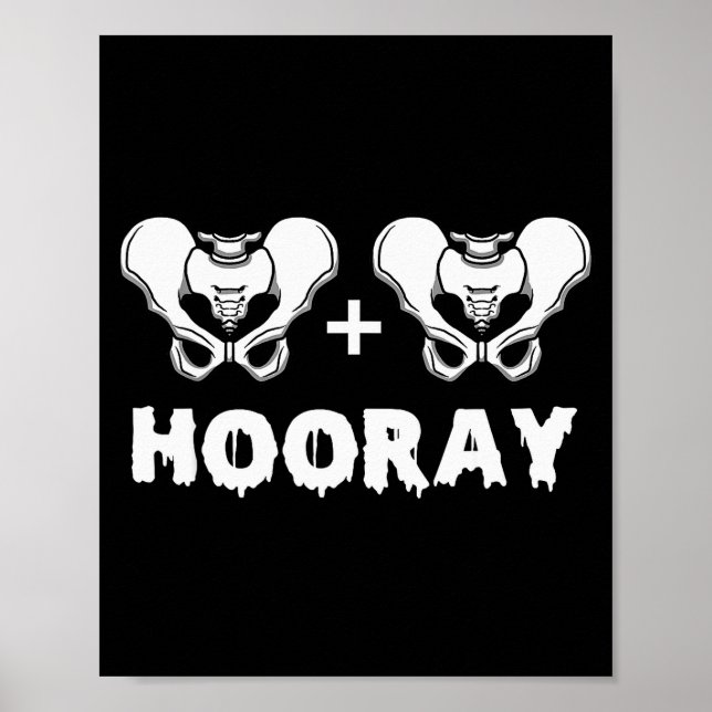 Affiche Hip Hip Hooray Funny Anatomy Pun Skeleton Bone  (Devant)