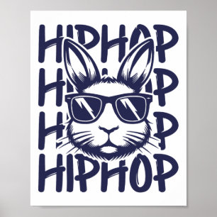 Affiche Hip hop Bunny Sungles Pâques pour enfants garçons