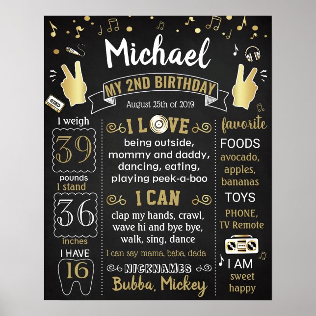 Affiche Hip hop Deuxième anniversaire signe jalon (Devant)