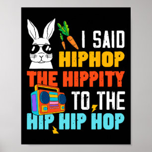 Affiche Hip Hop Hippity Lapin de Pâques Drôle Garçons Fill