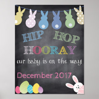 Affiche Hip hop Hooray Faire-part de grossesse de Pâques