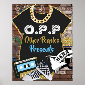 Affiche Hip hop O.P.P. Bleu|Panneau de la table cadeau Gol