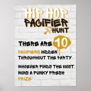 Affiche Hip hop Pacifique chasse Baby shower urbain jeu