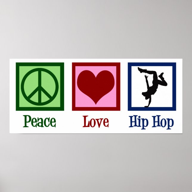 Affiche Hip hop Peace Love (Devant)