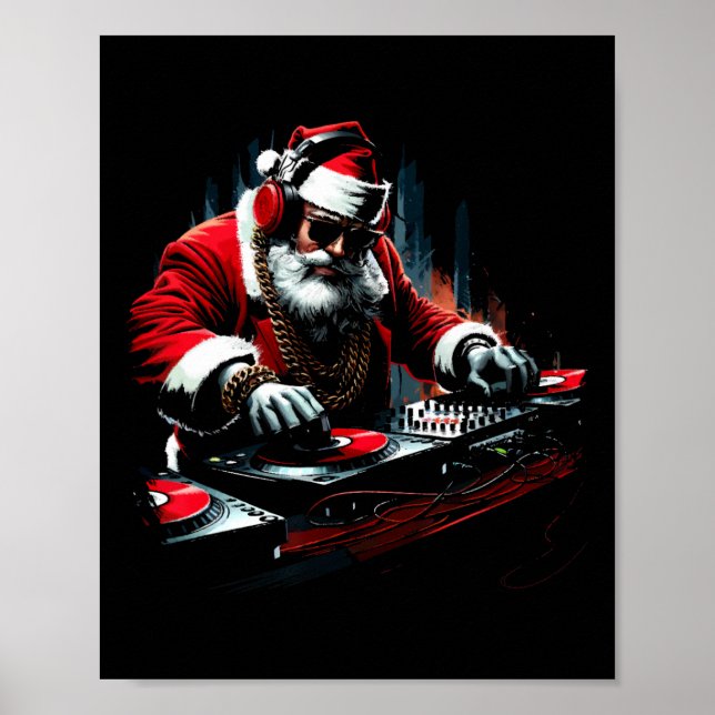 Affiche Hip hop Père Noël Dj Noël 1 (Devant)