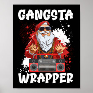 Affiche Hip Hop Père Noël Gangster Noël Gangsta Emballage