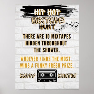 Affiche Hip hop rétro Mixtape Hunt Urban Party Jeu
