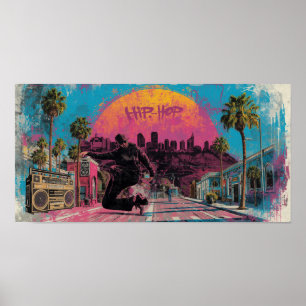 Affiche Hip-Hop Sunrise : Centre-ville LA Vibes