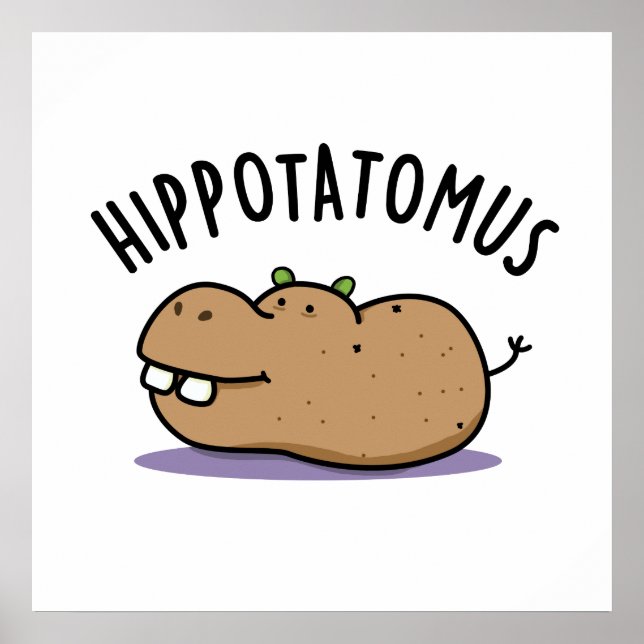 Affiche Hip Potato-mus Funny Hippo Pun (Devant)