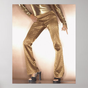 Affiche Hip woman in gold disco danser