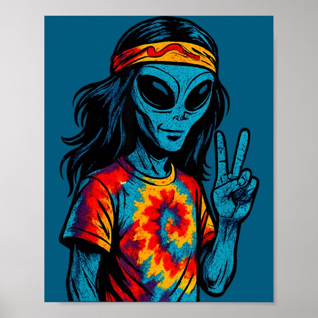 Affiche Hipe Alien Tie-dye Design  (Devant)